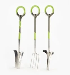 Radius Ergonomic Stainless-Steel Transplant Spade, Border Fork & Weeder Set
